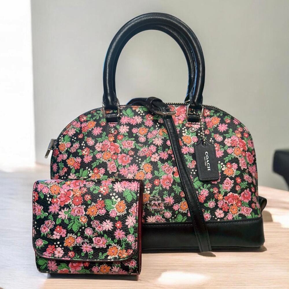 Coach F57621 Mini Sierra Satchel Bag & Trifold Snap Wallet